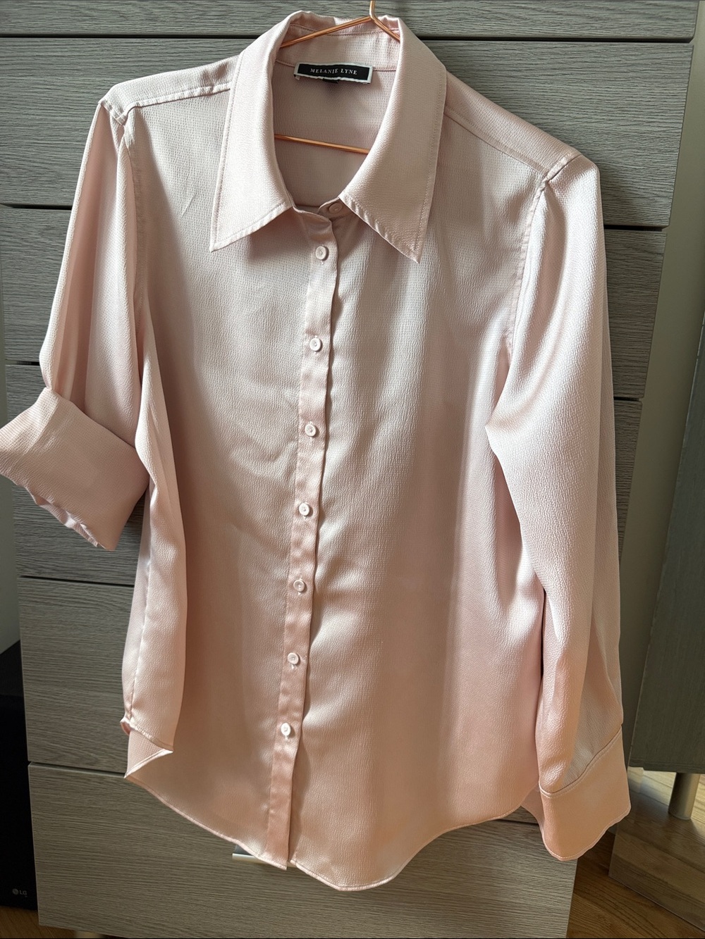 Melanie lyne  Light Pink Button-Up Blouse